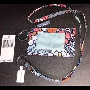Vera Bradley Floral Zip ID Case & Lanyard Combo